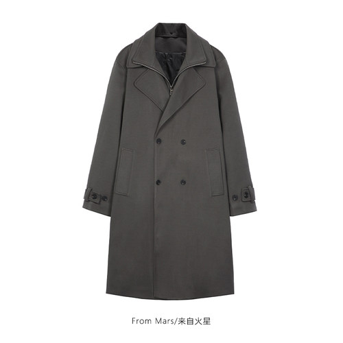 快要遗忘毛呢大衣翻领夹棉外套