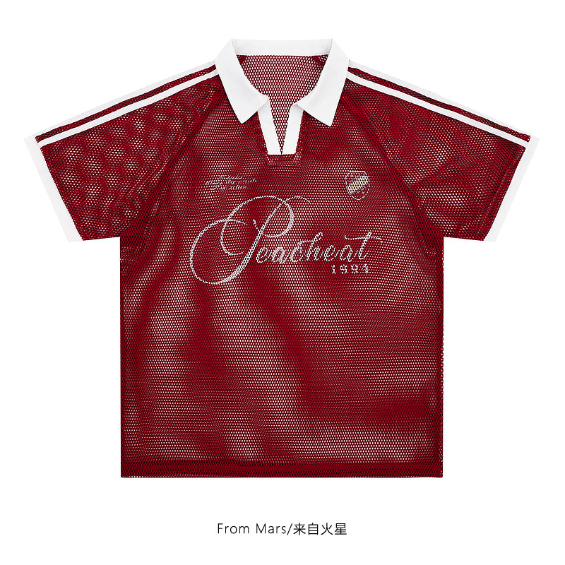 From Mars 示意一下 欧美潮牌运动夏季POLO衫宽松男女短袖T恤百搭