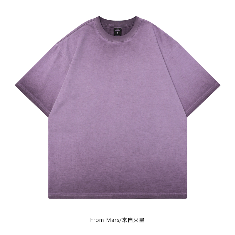 水洗做旧脏染纯色T恤夏季短袖BF