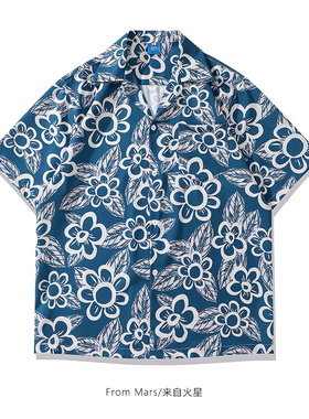 FromMars Flowers bloom all over the city short-sleeved shirt