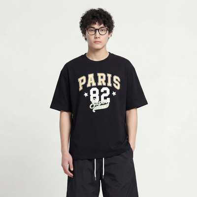 校园风撞色宽松百搭个性T恤