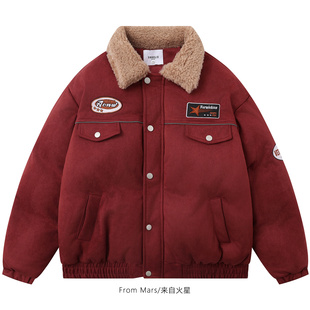 From Mars 满载而归 街头休闲翻领加厚保暖女冬季宽松棉衣外套潮