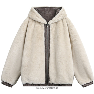 From Mars Double sided flannel thick cotton jacket BF