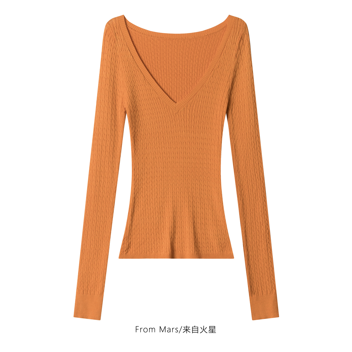 有一种感觉纯色V领针织衫毛衣