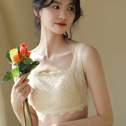 文胸有致无钢圈纯棉防走光抹胸式