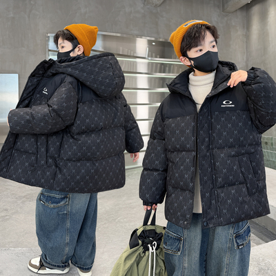 男童冬装棉衣2025新款儿童冬季加厚羽绒棉服中大童男孩帅气潮棉袄