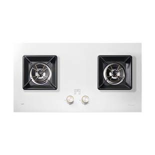 um/优盟白色煤气灶双灶燃气灶家用嵌入式灶台式液化气灶猛火灶