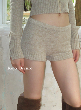 Rojo Oscuro 智惠美人康宝莱美丽奴羊毛杏色低腰毛织短裤打底秋冬