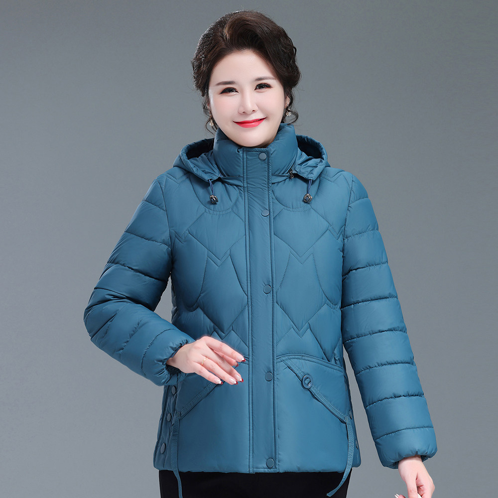 带帽2025新款冬季羽绒棉棉衣女保暖棉服外套时尚纯色大口袋上衣
