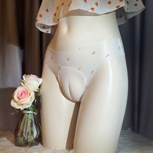 冰丝无痕反串伪娘隐藏jj假阴一体裤女装大佬鲍鱼勒痕低腰男娘内裤