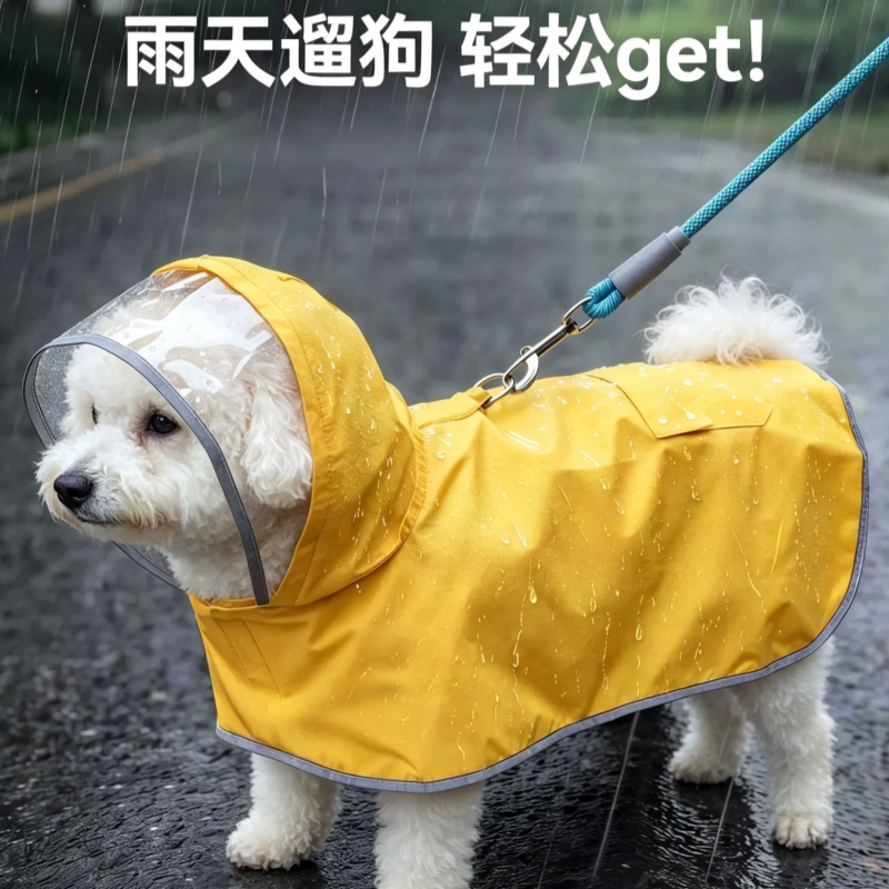 狗狗雨衣小中型犬柴犬柯基比熊专用宠物斗篷防水护肚雨披小狗衣服图片