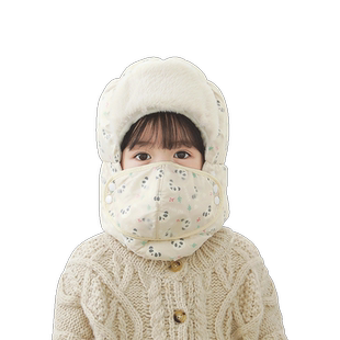 儿童帽子冬季男女童户外防风面罩加绒加厚保暖东北棉帽宝宝雷锋帽
