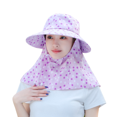 防晒帽女夏季干农活大檐全脸防晒