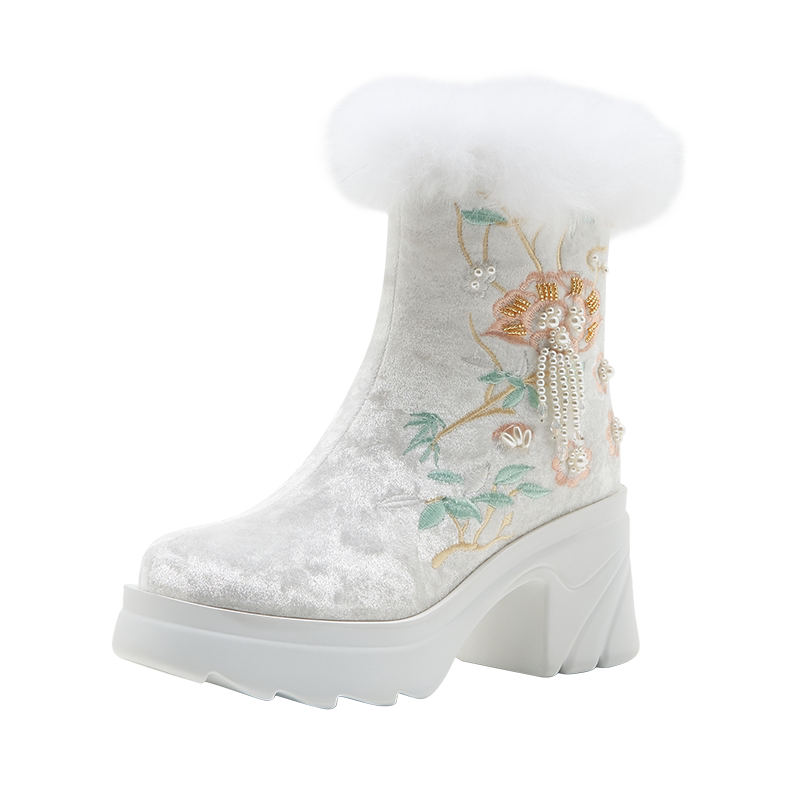 冬季短靴子天赐绣雪地靴
