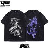 半袖 圣斗士星矢T恤十二星座瞬一辉紫龙冰河短袖 纯棉宽松男女同款