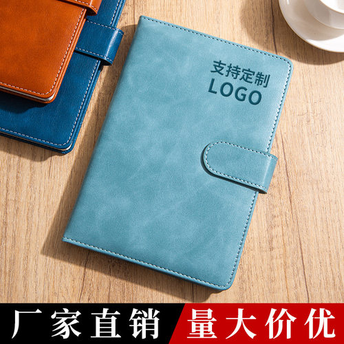 笔记本子定制可印LOGOa5商务高颜值日记本办公用品文具记事本b5软皮面工作会议记录本复古简约文艺精致大学生