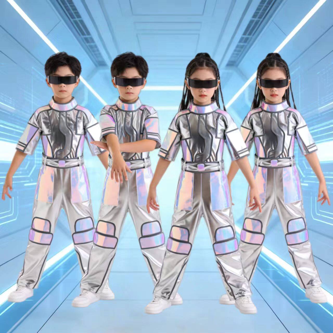 运动会机器人表演服科技服幻彩爵士舞六一儿童演出服太空舞蹈服装