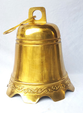 铜钟光面平安中式摆件学校