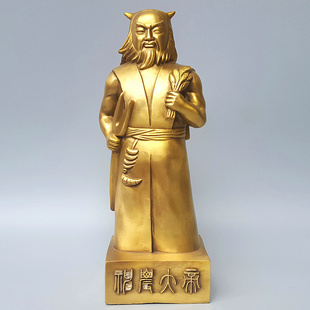 炎帝铜像黄铜空心神农大帝人文始祖中式摆件神农氏家居工艺品定制