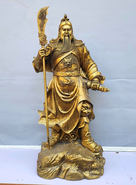 关公铜像纯铜武财神关羽黄铜精铸
