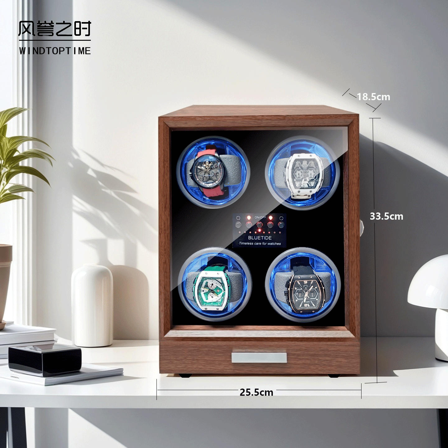 德国蓝光机械表抽屉摇表器家用上链表转表收纳盒手表自动上链弦器