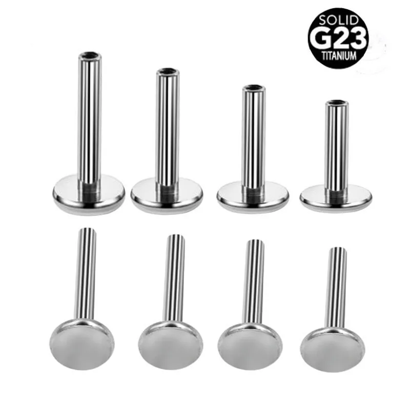 G23钛合金耳骨钉唇钉底座1.0mm 1.2mm 1.6mm多规格穿刺饰品配件