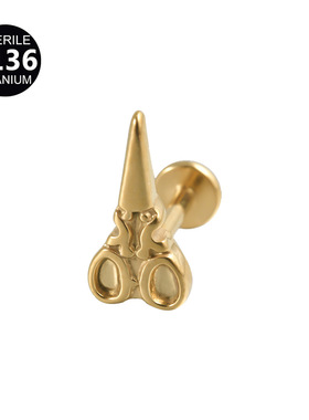 F136钛合金耳钉工具箱系列锤子+剪刀双色唇钉耳钉耳骨钉穿刺饰品