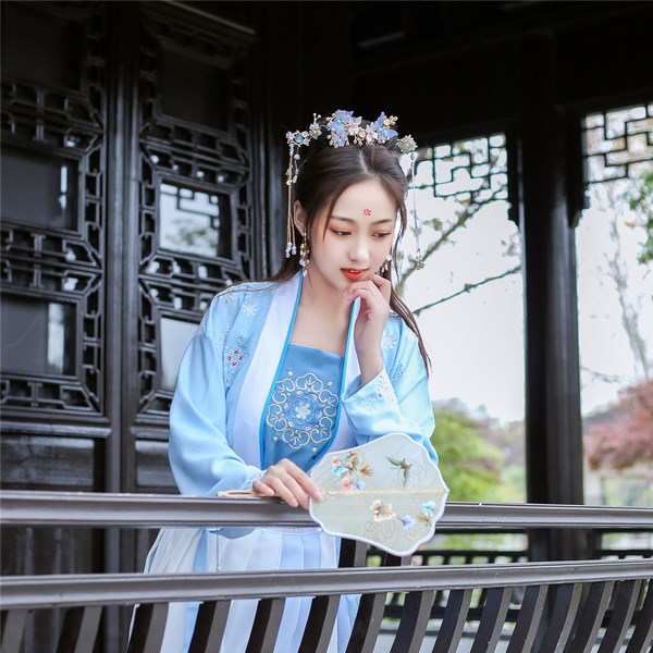 原创汉服女中国风对襟齐腰襦裙全套宋制超仙气古风魏晋风古装春秋