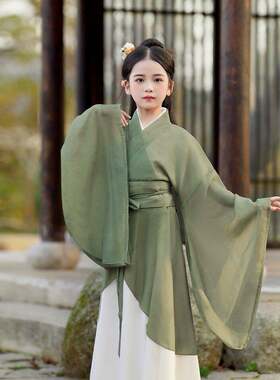 女童汉服【涅槃】2024春秋新款魏晋风南北朝大袖交领异形围裳破裙