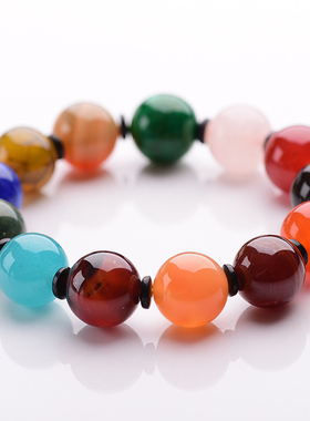 转运男女款玛瑙彩色流行多宝手串