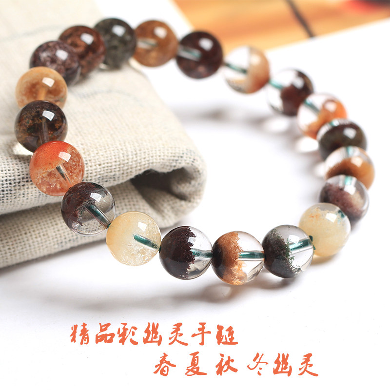 天然彩幽灵单圈佛珠招财时尚饰品