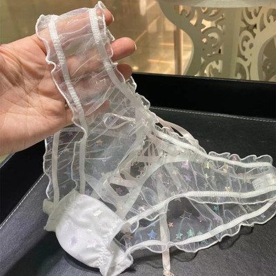 性感透明网纱仙女三角裤白色中腰