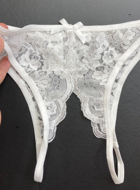 性感丁字裤开裆诱惑蕾丝女内裤黑色白色粉红色灰色T裤低腰