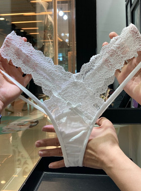 黑色白色性感低腰镂空无痕蕾丝内裤超薄女T裤纯色夏季丁字裤