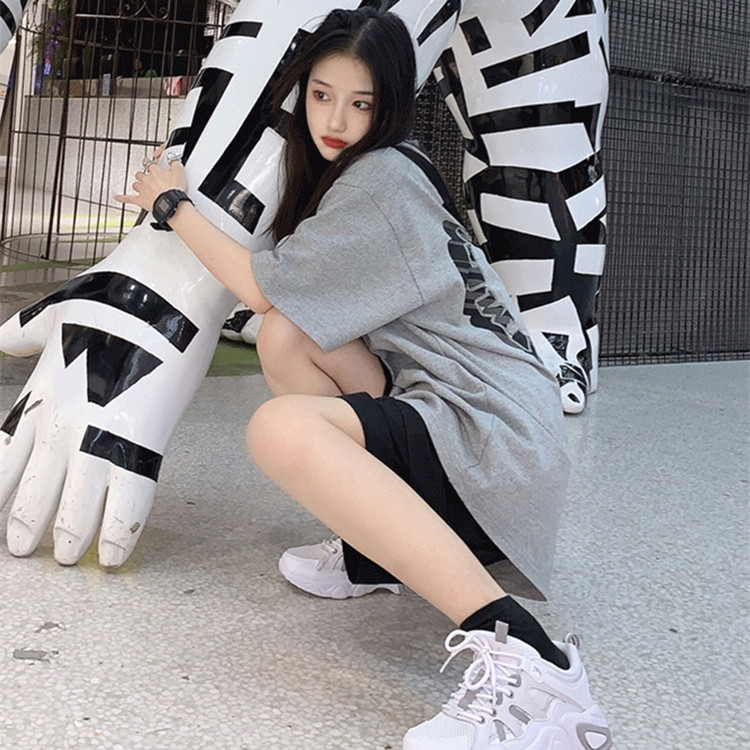 임부복 여름수트 외출시 패셔너블한 스타일 한국형 여름스포츠 루즈한 반팔반바지 캐주얼 투피스세트 트렌디함