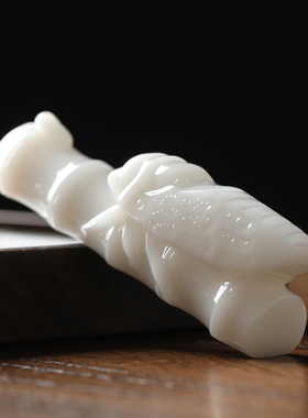 冰种璞玉一鸣惊人装饰摆件白色高端创意设计家居办公桌面装饰品