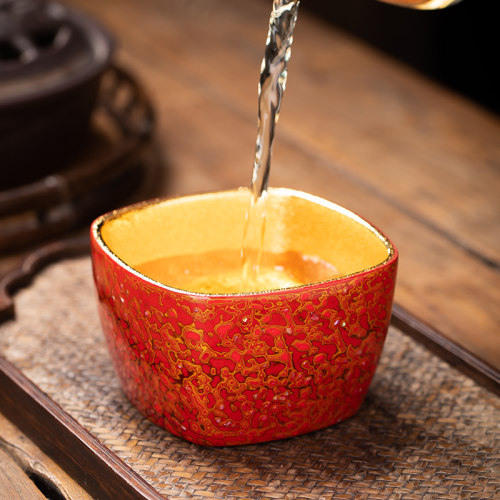 林晓伟大漆鎏金中式品茗杯茶杯