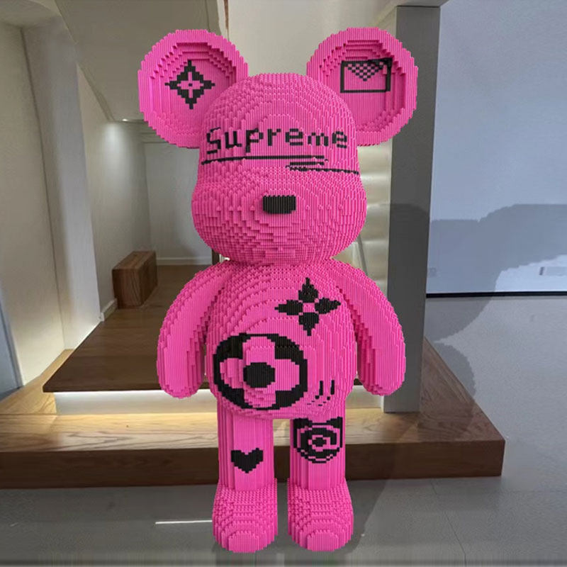 暴力熊积木超大号1米益智男女孩拼装玩具大人高难度立体拼图摆件