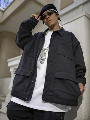 BLACUL灰色毛呢工装夹克