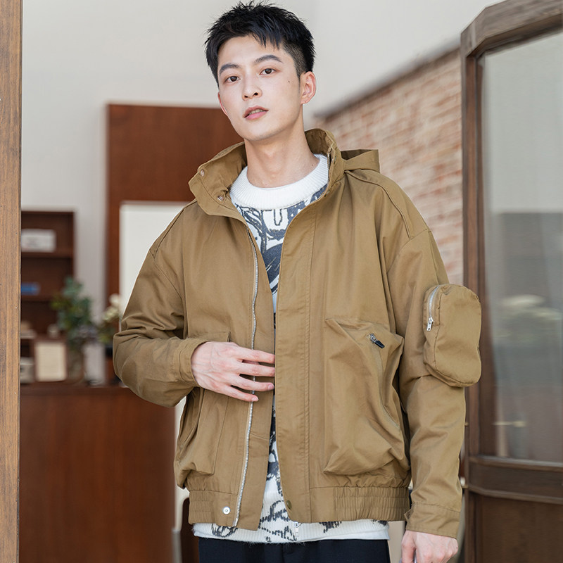 【清仓】九六致原创春季薄款多口袋宽松工装夹克外套男士休闲潮流