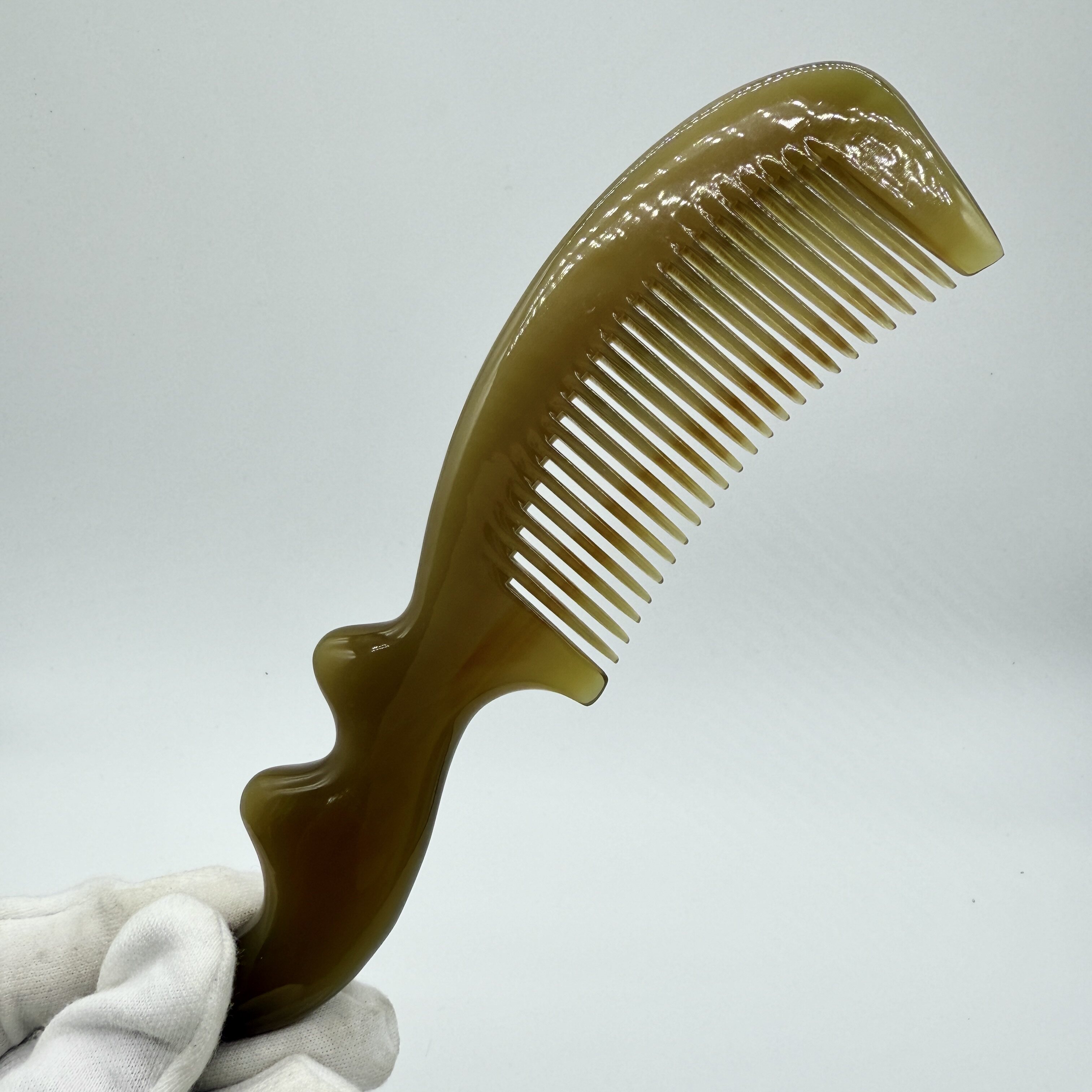 精品加厚款牛角梳按摩梳养发护发梳密尺女士专用定制刻字白水牛角