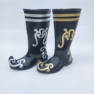 蒙古舞蹈靴子藏族演出皮靴男女藏靴少数民族舞台靴儿童表演高筒靴