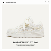 休闲板鞋 易玛仕破坏系列设计师款 子潮鞋 厚底增高面包鞋 小白鞋 女鞋