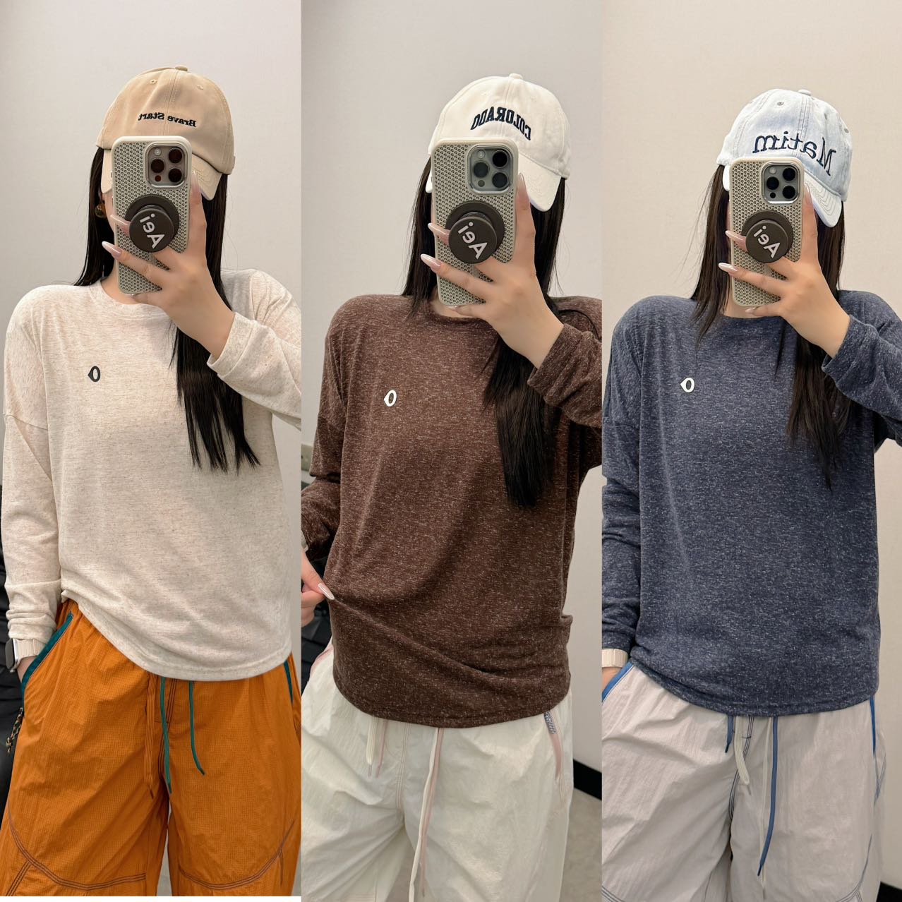 素2026夏秋款慵懒风圆领长袖T恤女小o宽松显瘦百搭休闲上衣打底衫