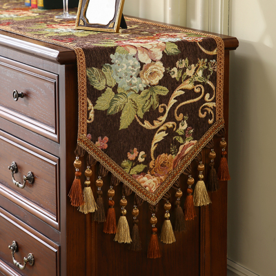 美式复古轻奢高级感茶席桌旗