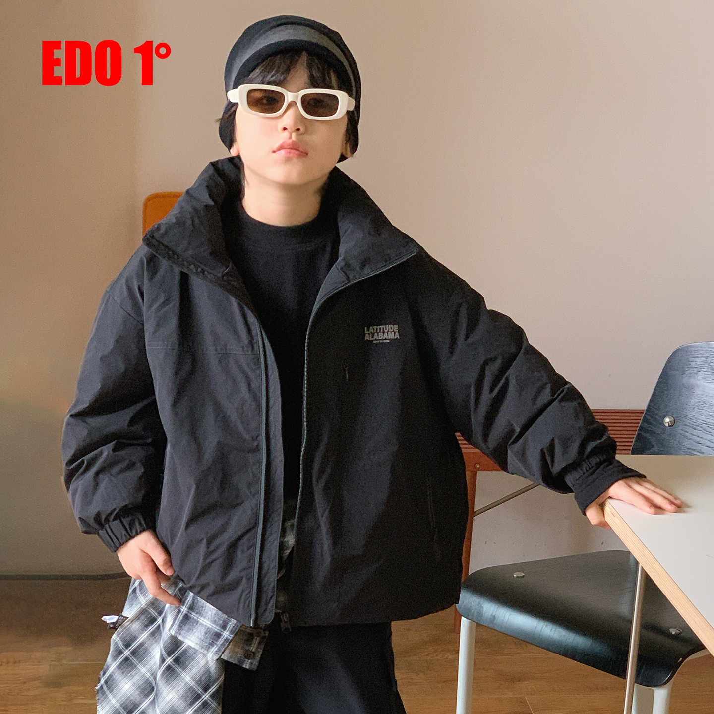 edo1一度童装2025冬季新款男女童酷飒简约羽绒服儿童保暖外套潮