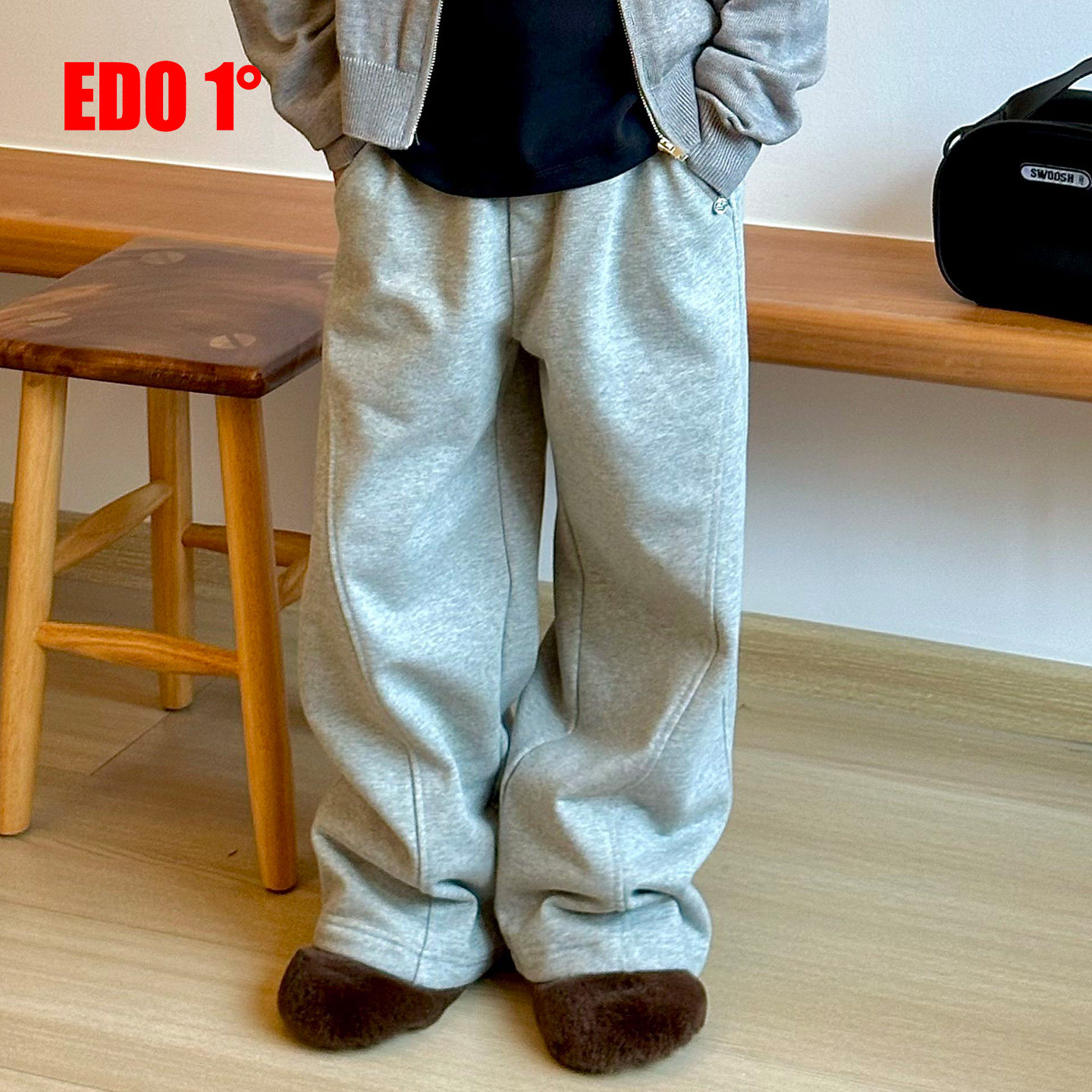 edo一度童装2025年秋新款男女童个性休闲直筒裤儿童宽松卫裤潮