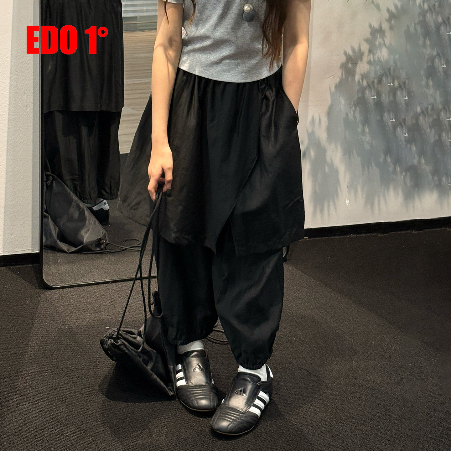 edo一度童装2025夏季新款男女童时尚个性假两件裙裤儿童运动长裤