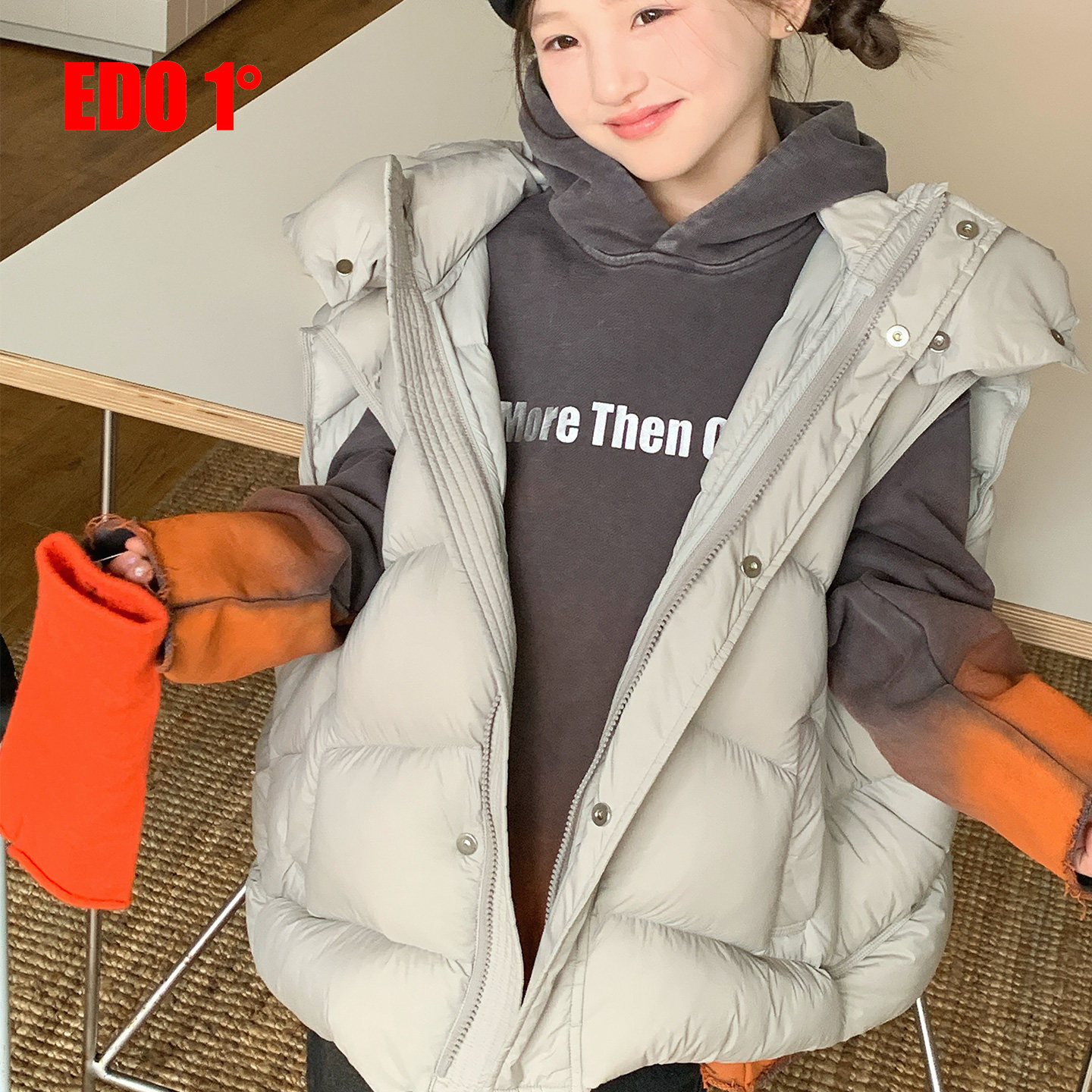 edo1一度童装25冬季新款男女童羽绒鸭绒马甲儿童保暖连帽马甲外套,童装/婴儿装/亲子装,羽绒马甲,淘宝优惠券,粉丝福利购,淘宝优惠卷