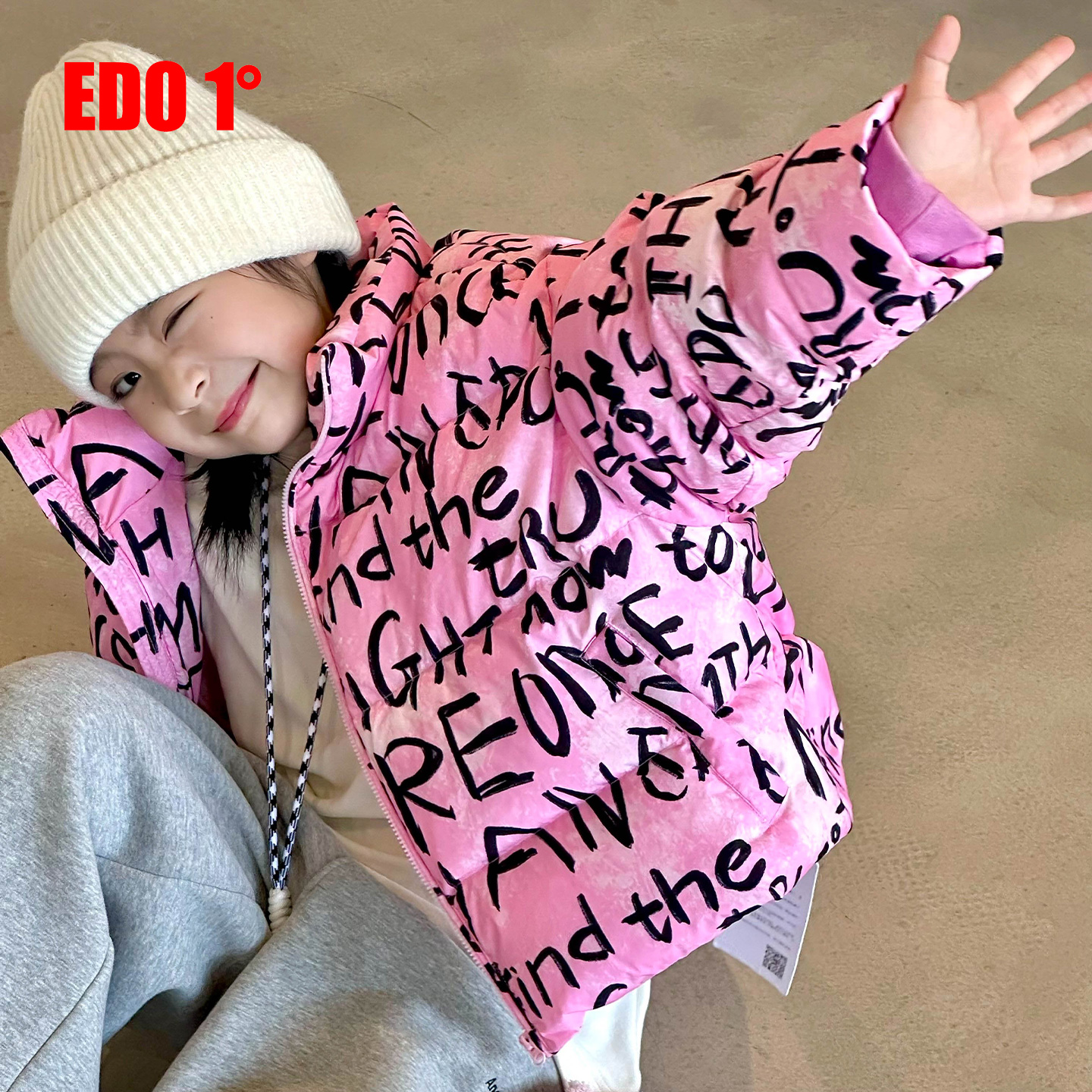 edo1一度童装冬季设计感羽绒服